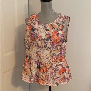 NWT Cynthia Rowley Sleeveless Floral Peplum